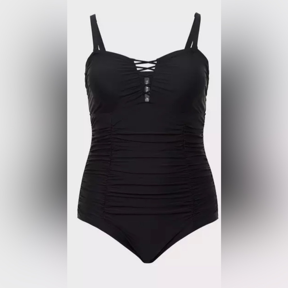 Torrid Wireless Lattice One-Piece Swimsuit Size 2